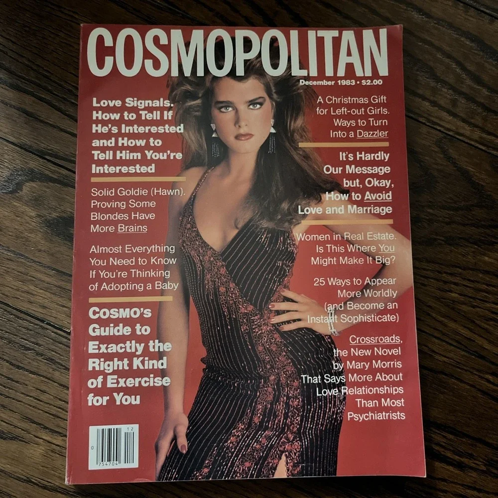 Vtg Cosmopolitan Magazine December 1983 Brooke Shields Goldie Hawn Jamie Lee 80s